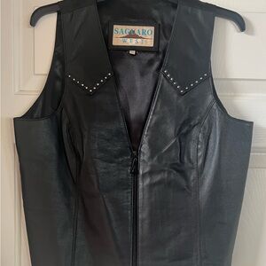 Saguaro West Black Leather Vest